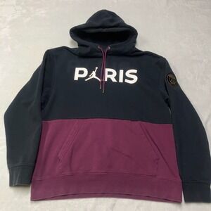 Nike Jordan Paris Saint-Germain PSG Hoodie Men's M Black Bordeaux CK9773-010